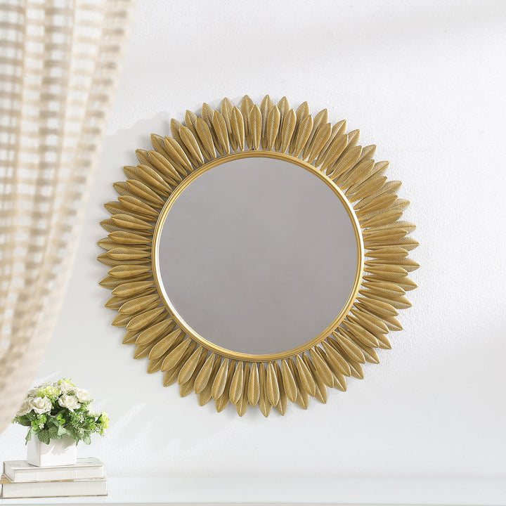 Coaster Furniture 961449 Tuscany 35 x 35 Inch Sunburst Wall Mirror Gold