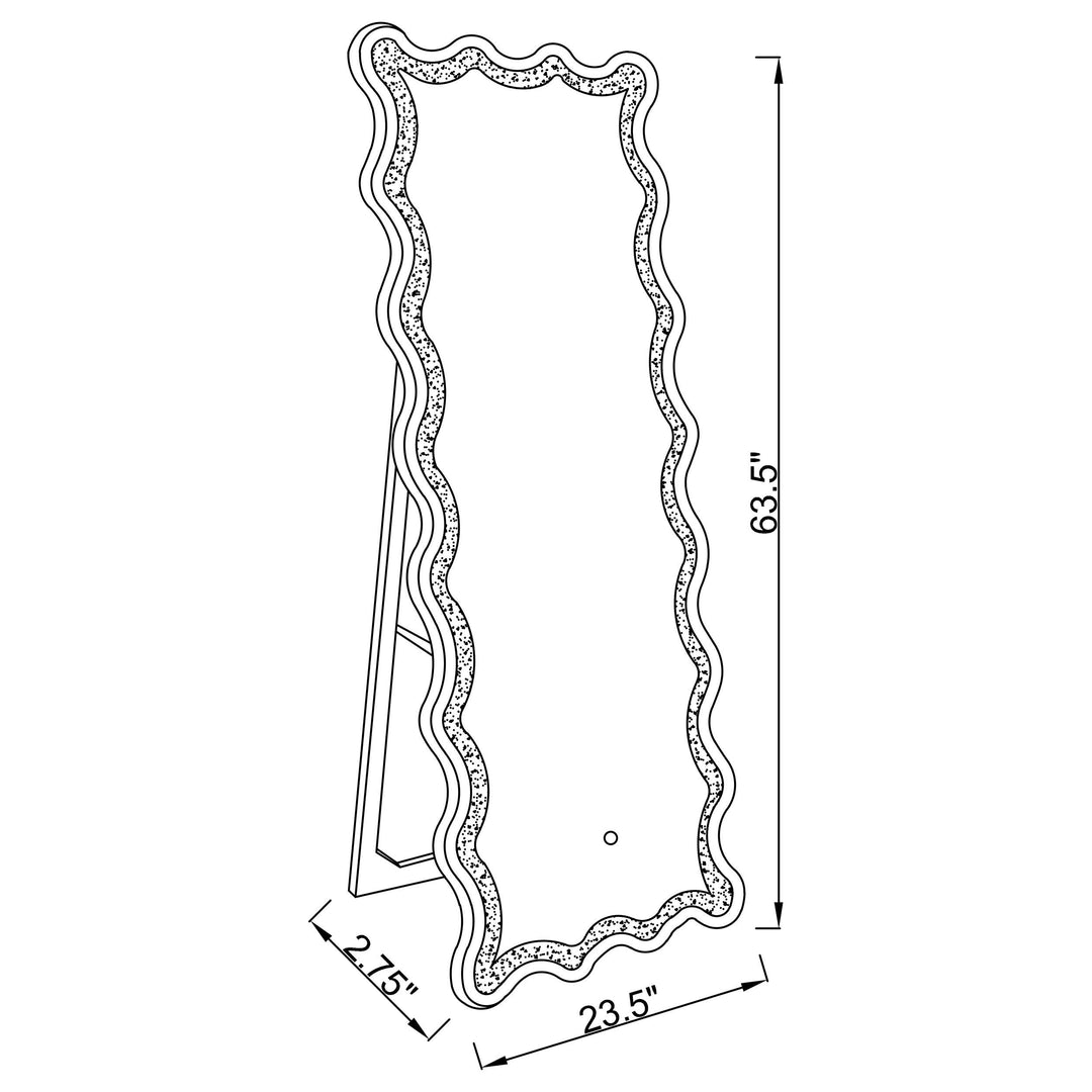 Coaster Furniture 961473 Brixey 24 x 63 Inch LED Lighting Standing Floor Mirror Black