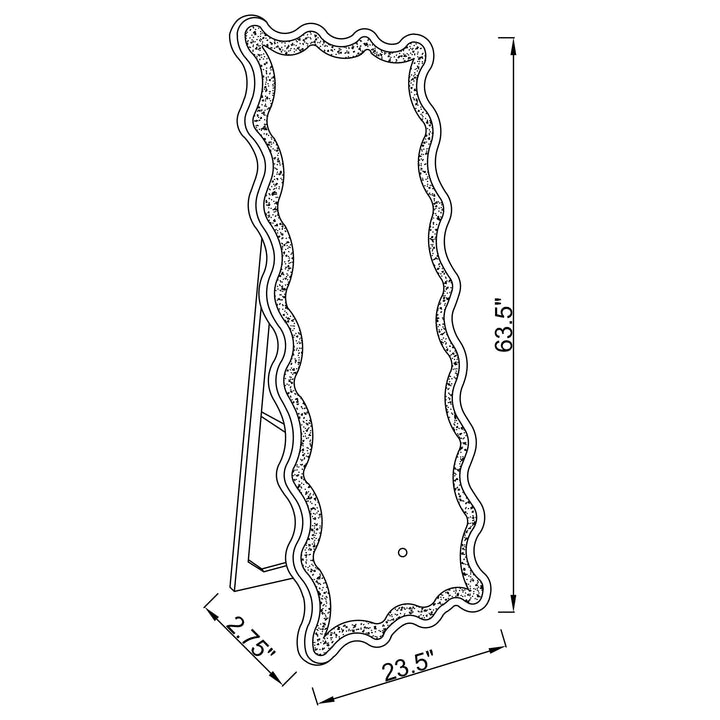 Coaster Furniture 961473 Brixey 24 x 63 Inch LED Lighting Standing Floor Mirror Black