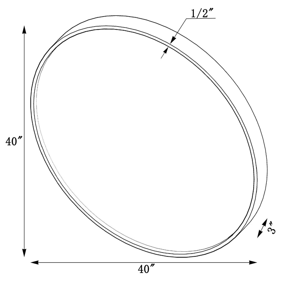 Coaster Furniture 961488 OMalley 40 x 40 Inch Round Framed Wall Mirror Brass