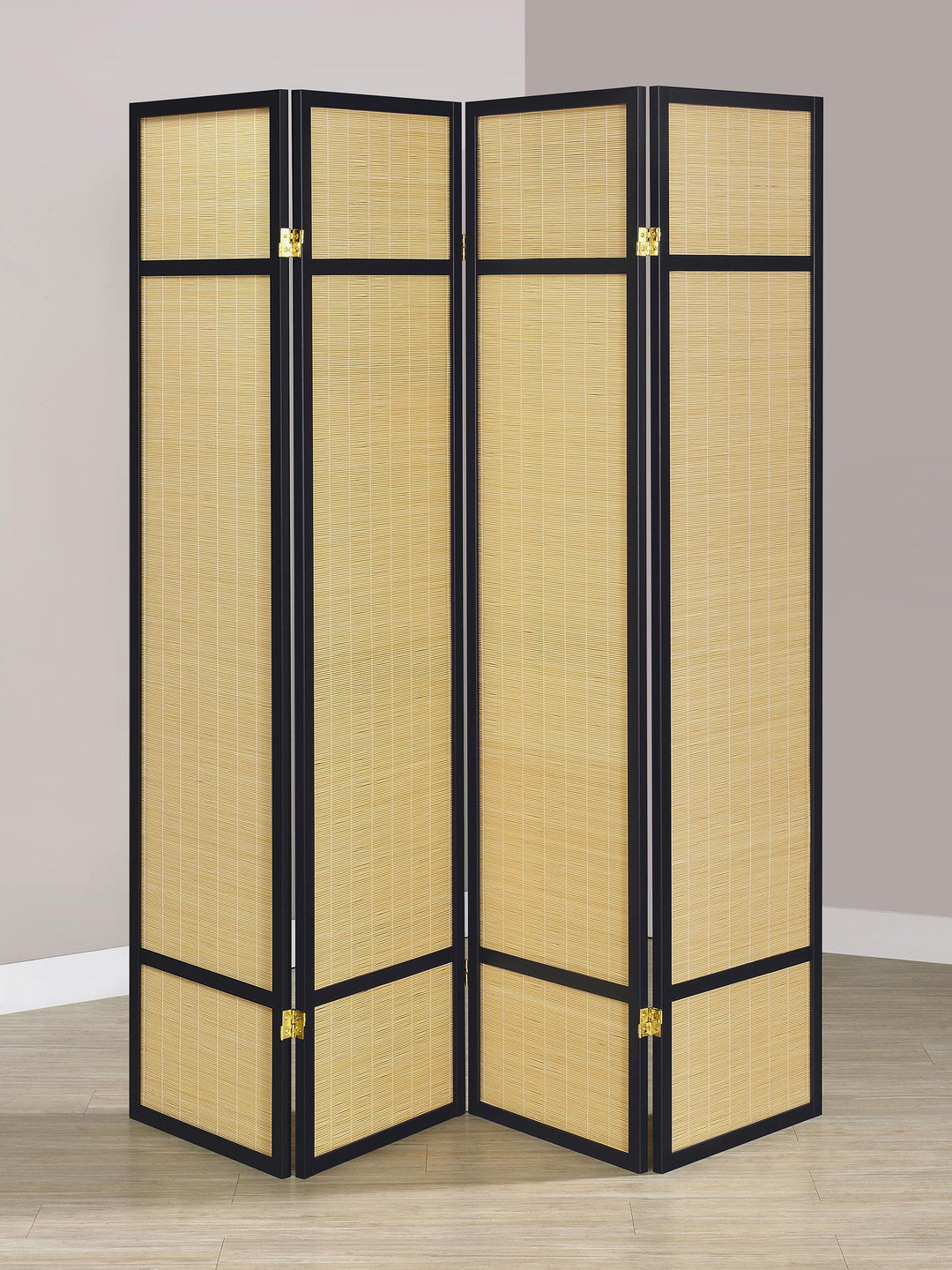 Coaster Furniture 961648 Pearce 4-panel Bamboo Room Divider Folding Screen Natural