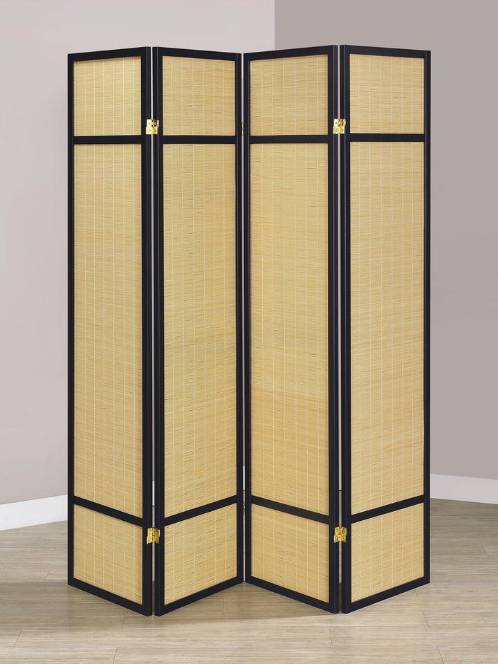 Coaster Furniture 961648 Pearce 4-panel Bamboo Room Divider Folding Screen Natural