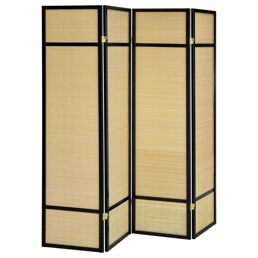 Coaster Furniture 961648 Pearce 4-panel Bamboo Room Divider Folding Screen Natural