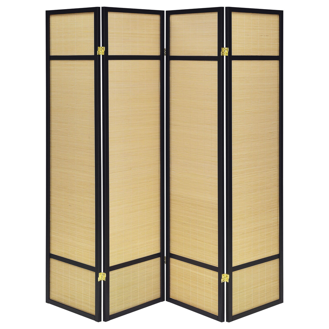 Coaster Furniture 961648 Pearce 4-panel Bamboo Room Divider Folding Screen Natural