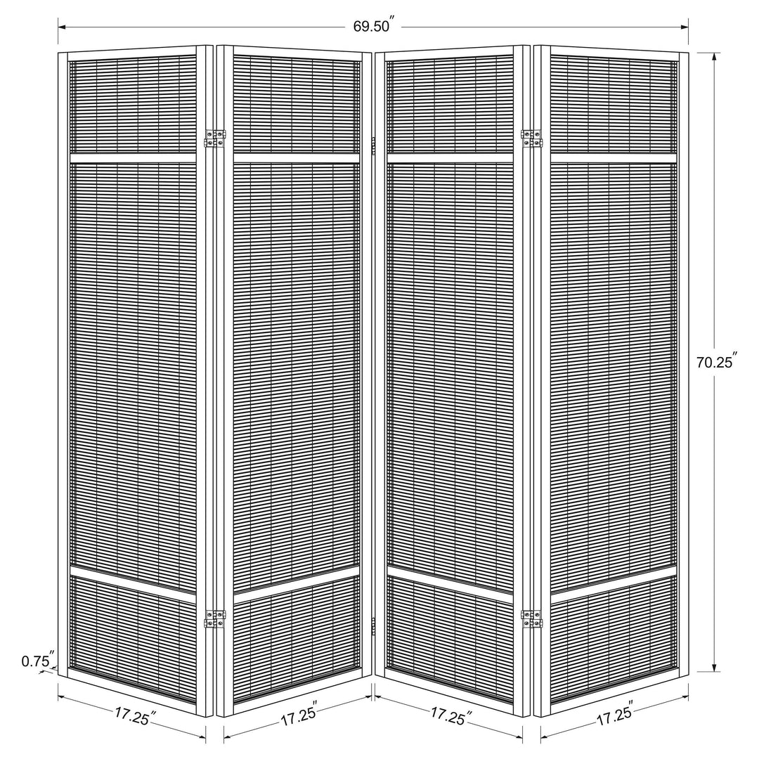 Coaster Furniture 961648 Pearce 4-panel Bamboo Room Divider Folding Screen Natural