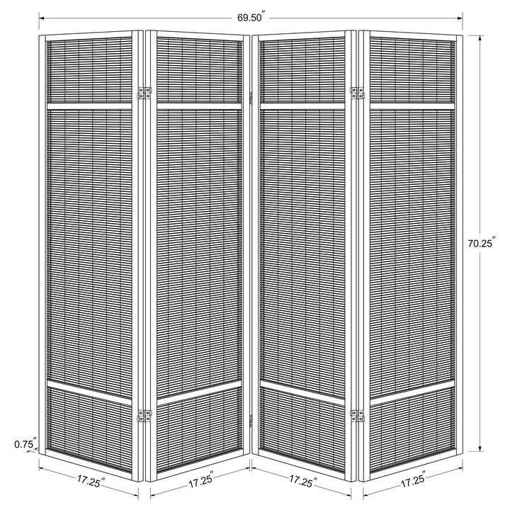 Coaster Furniture 961648 Pearce 4-panel Bamboo Room Divider Folding Screen Natural