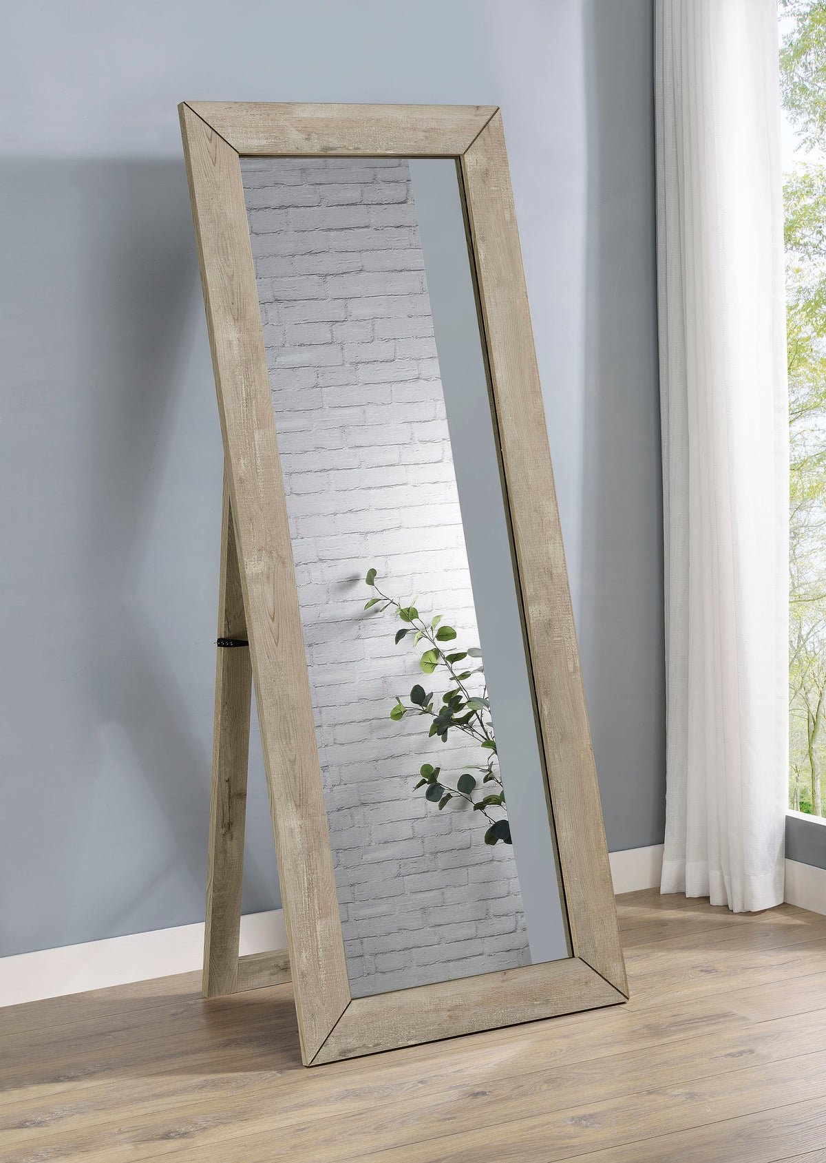 Cadence - Tempered Glass Full Length Mirror - Gray Washed Oak