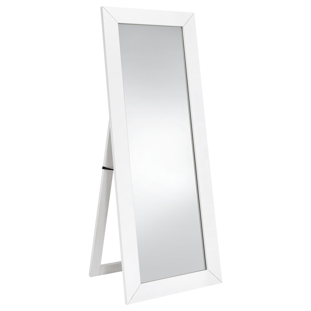 Coaster Furniture 961656 Cadence Tempered Glass Full Length Mirror White High Gloss