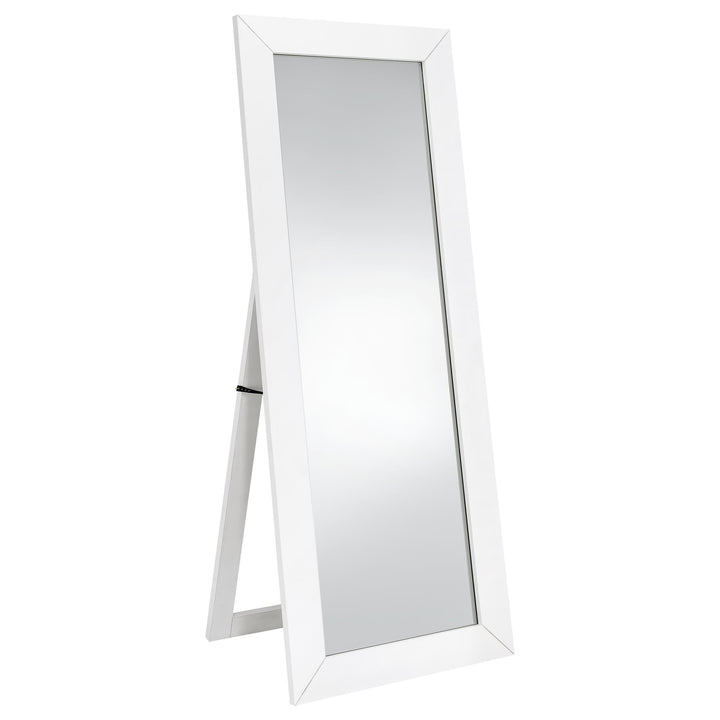 Coaster Furniture 961656 Cadence Tempered Glass Full Length Mirror White High Gloss