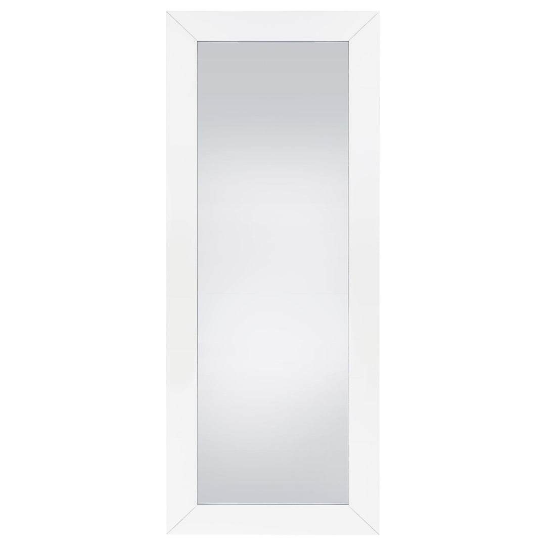 Coaster Furniture 961656 Cadence Tempered Glass Full Length Mirror White High Gloss