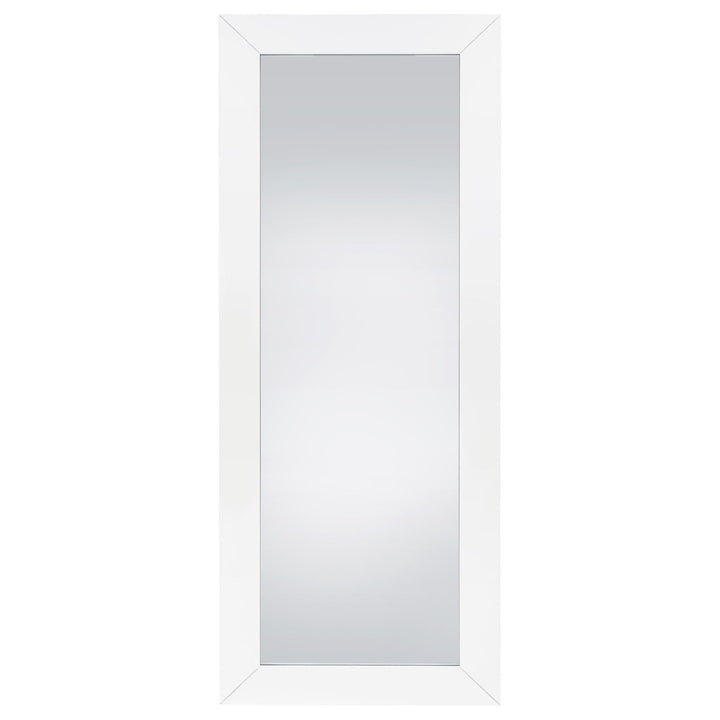 Coaster Furniture 961656 Cadence Tempered Glass Full Length Mirror White High Gloss