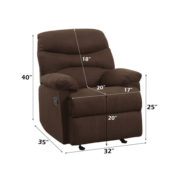 Arcadia - Motion Glider Recliner - Chocolate Microfiber