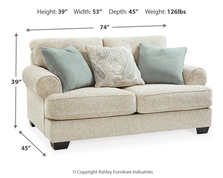Monaghan Loveseat - Light Brown (4)