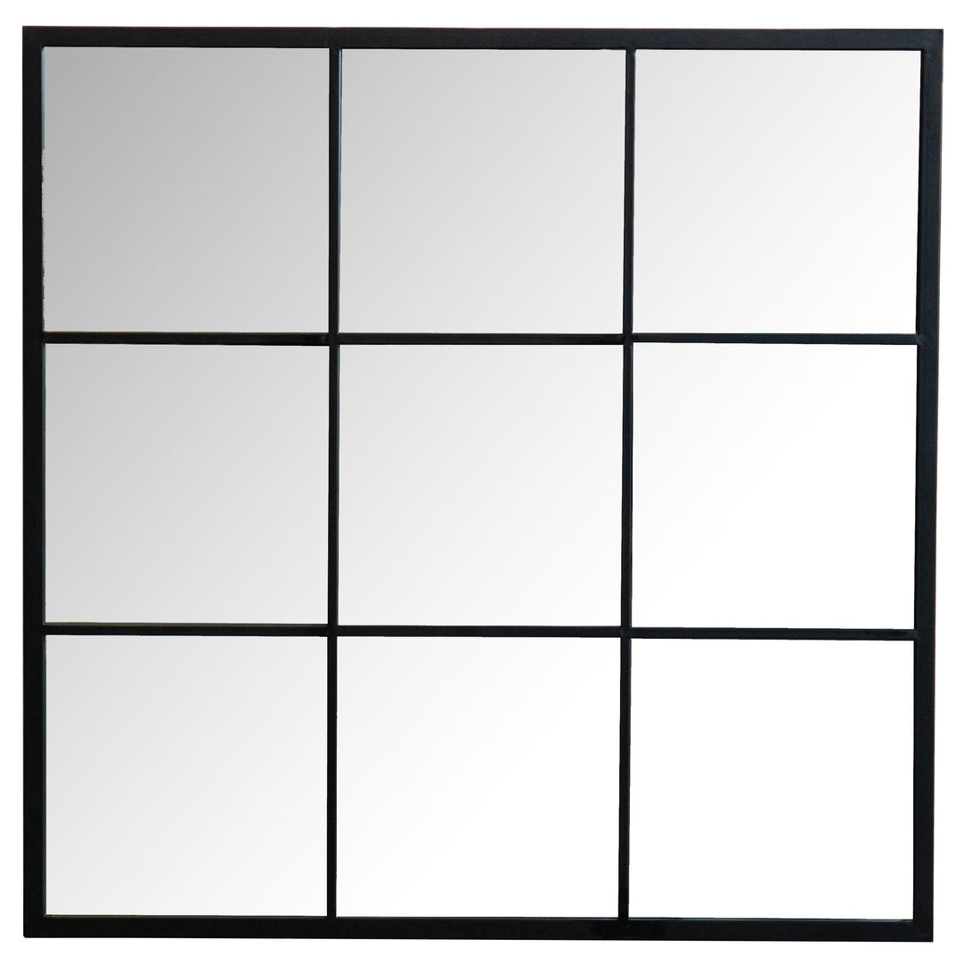 Coaster Furniture 962894 Quetzal 35 x 35 Inch Square Window Pane Wall Mirror Black