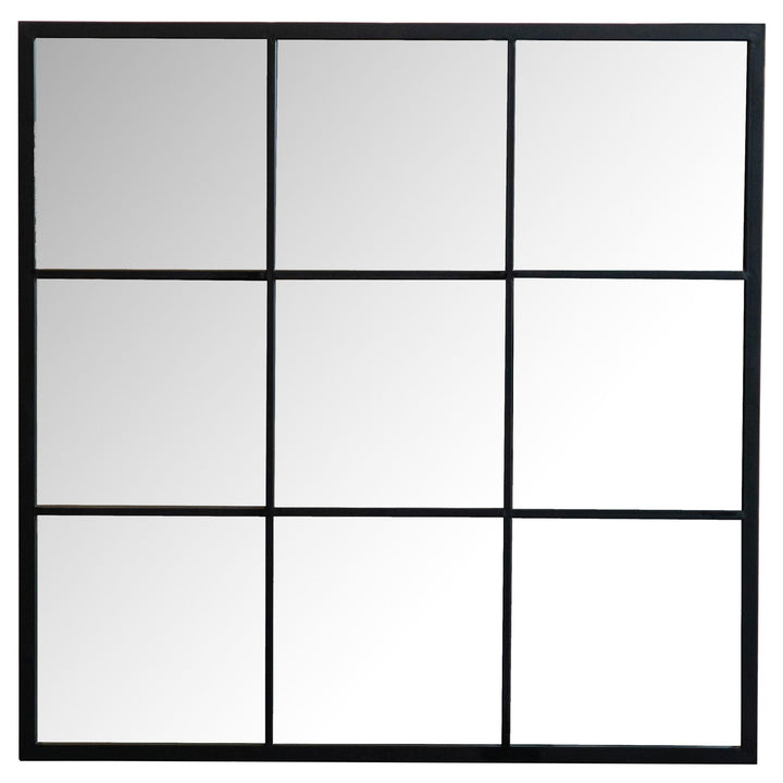 Coaster Furniture 962894 Quetzal 35 x 35 Inch Square Window Pane Wall Mirror Black