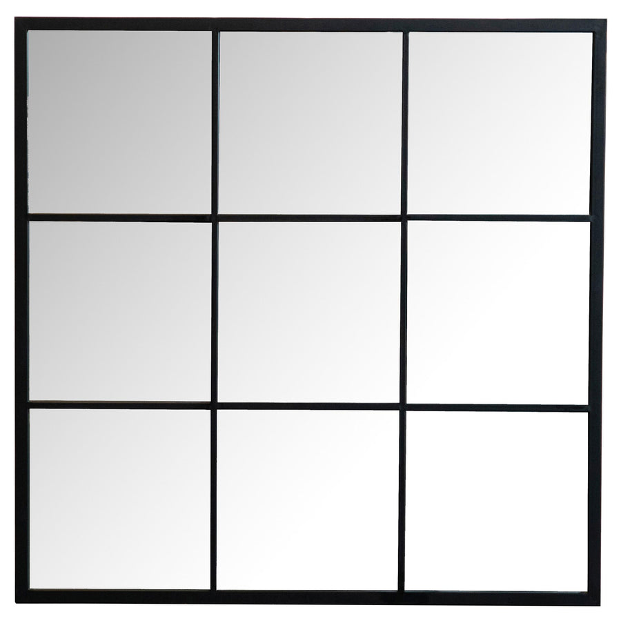 Coaster Furniture 962894 Quetzal 35 x 35 Inch Square Window Pane Wall Mirror Black
