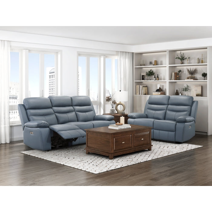 Hancock Power Double Reclining Sofa - Blue
