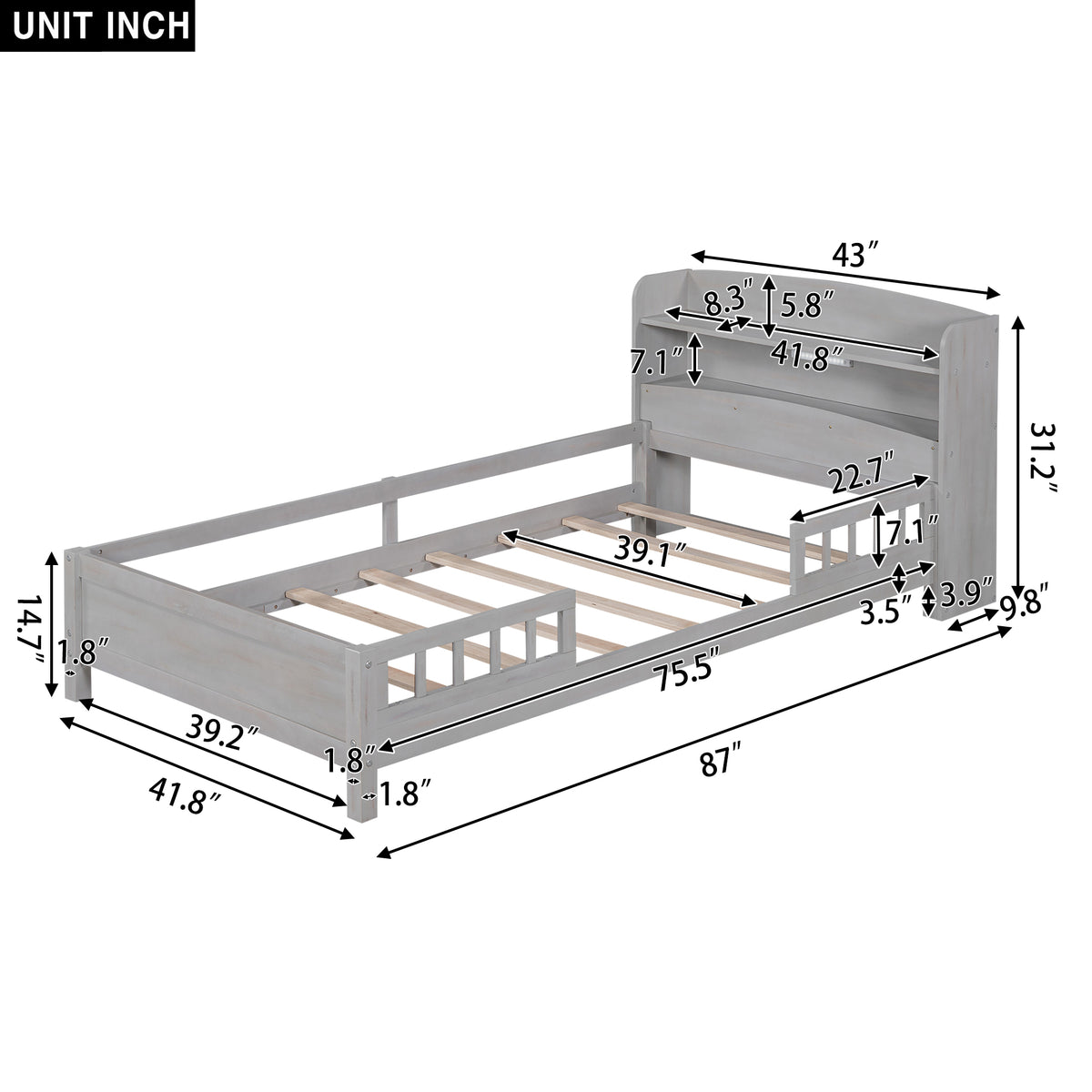wood-twin-size-platform-bed-with-built-in-led-light-storage-headboard-and-guardrail-antique-grey