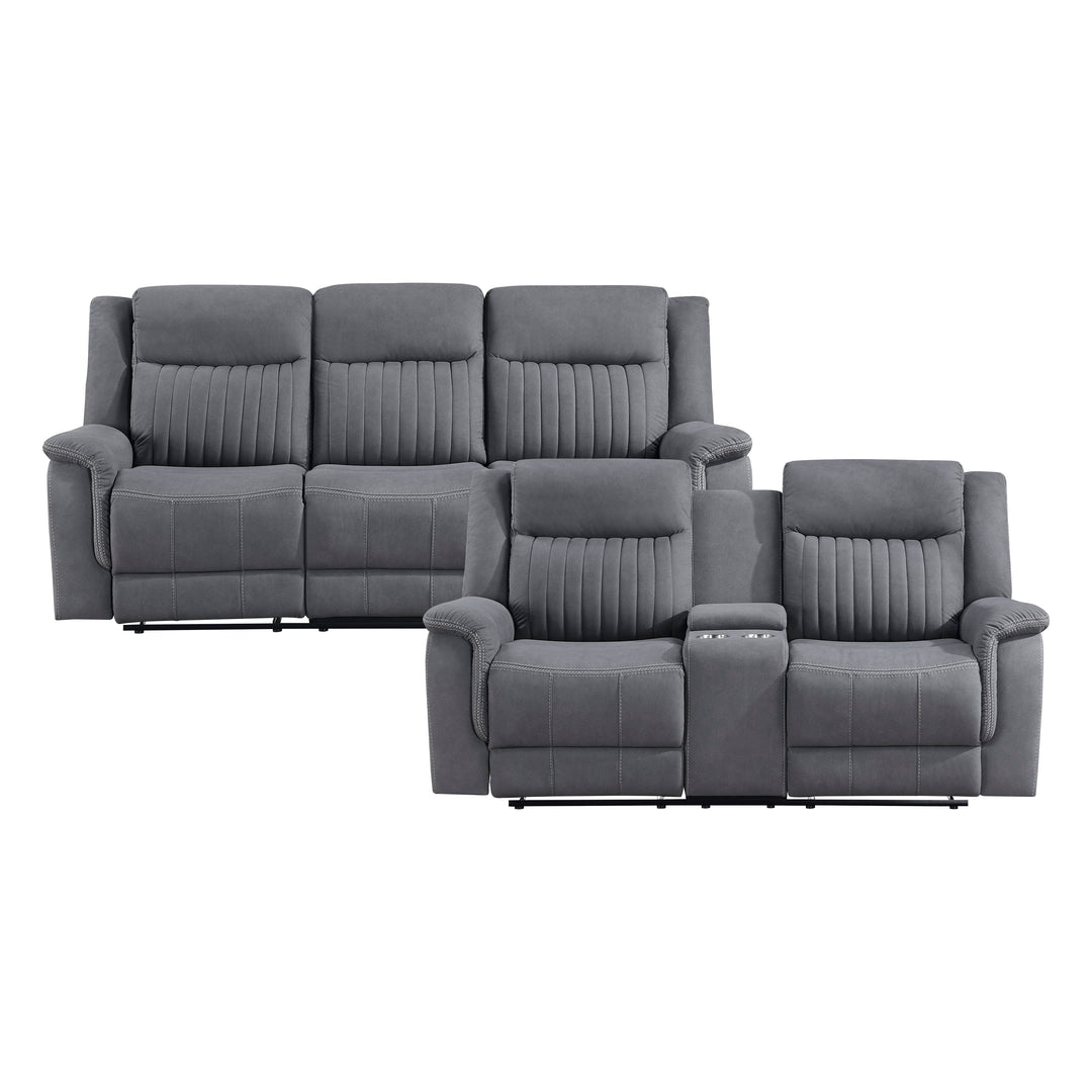 Dean Double Reclining Sofa & Loveseat with Center Console