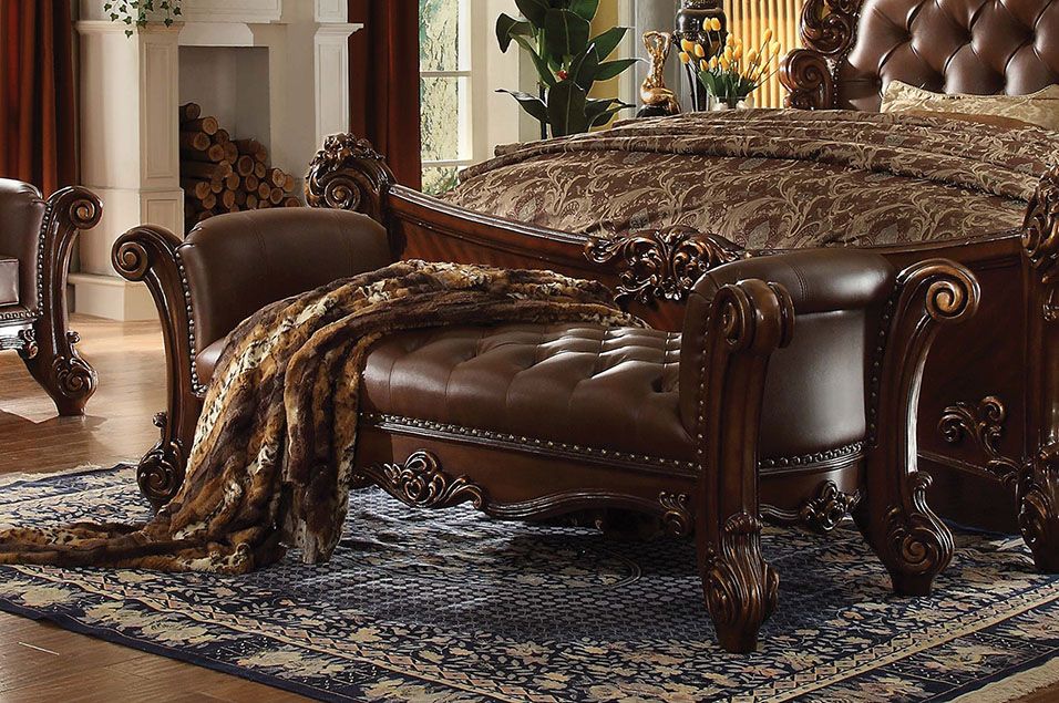 Vendome Bench - Leatherette & Cherry