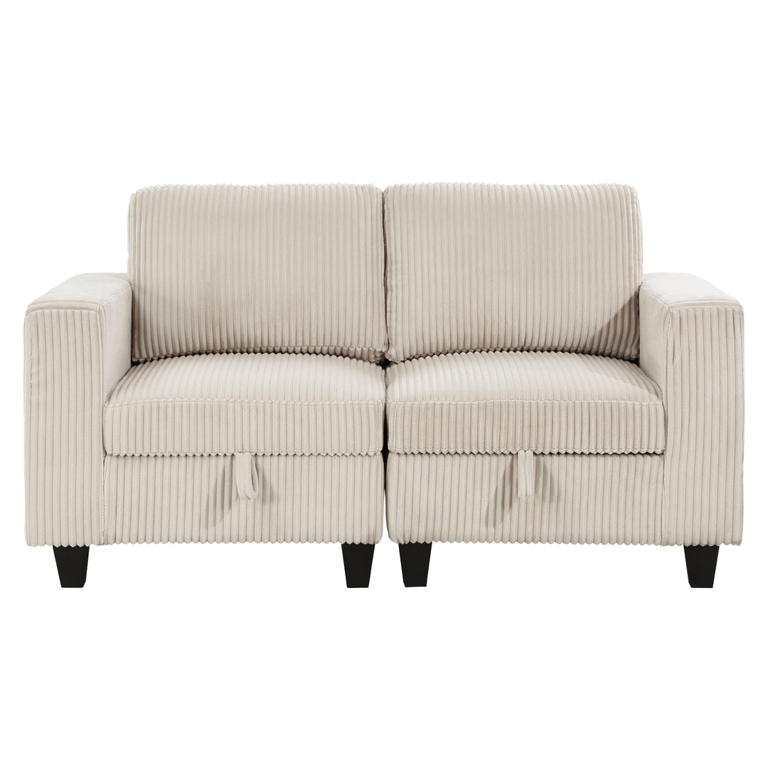 Homelegance Walterboro Loveseat with Storage, Storage Pouches and Charging Ports 9650BE-2*