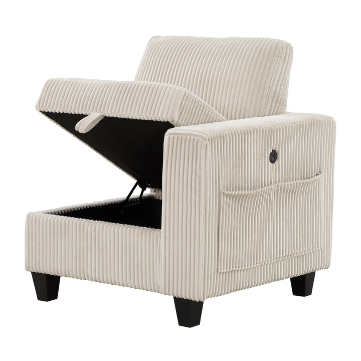 Homelegance Walterboro Loveseat with Storage, Storage Pouches and Charging Ports 9650BE-2*