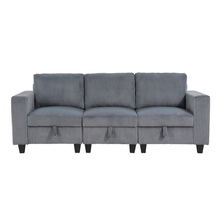 Homelegance Walterboro Sofa with Storage, Storage Pouches and Charging Ports 9650NDG-3*