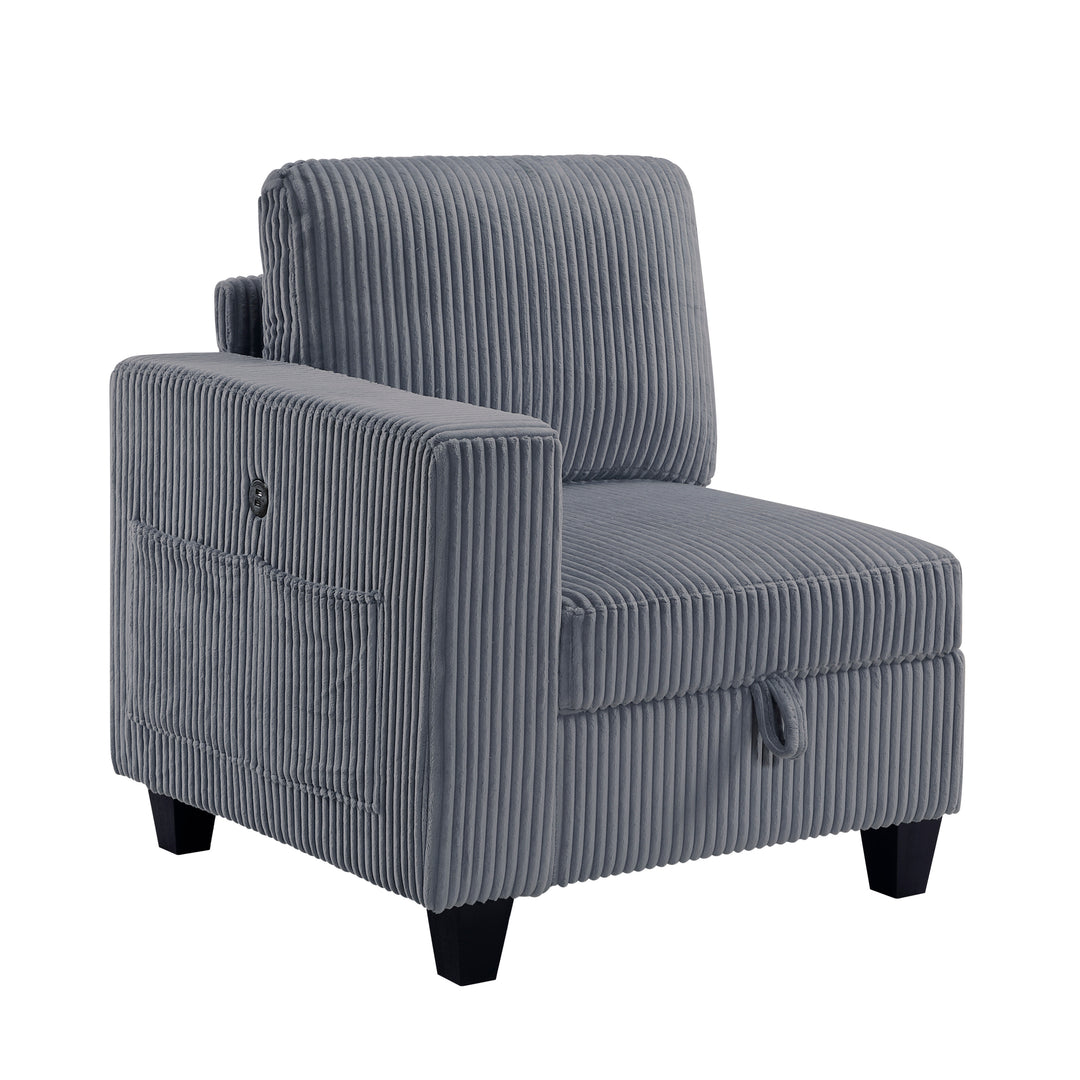 Homelegance Walterboro Sofa with Storage, Storage Pouches and Charging Ports 9650NDG-3*