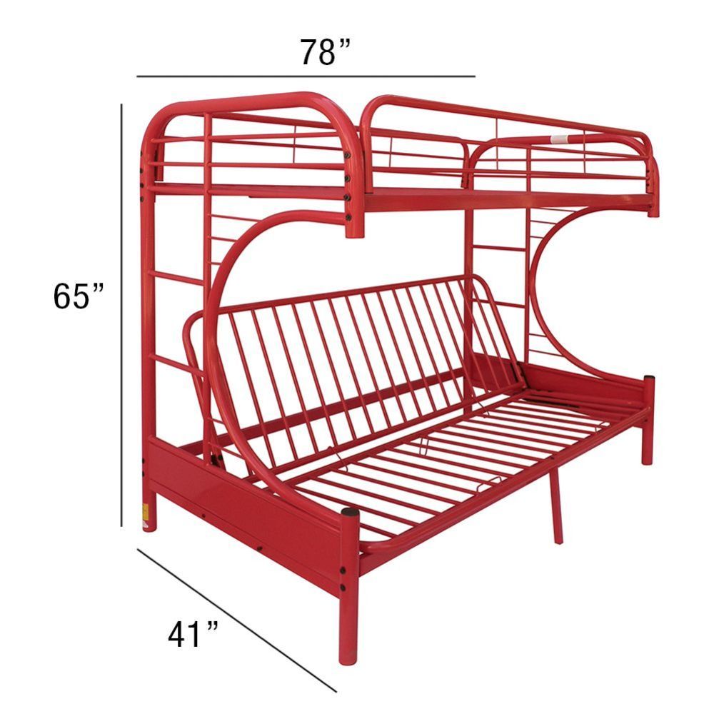 Eclipse - Twin Over Full Futon Bunk Bed - Red