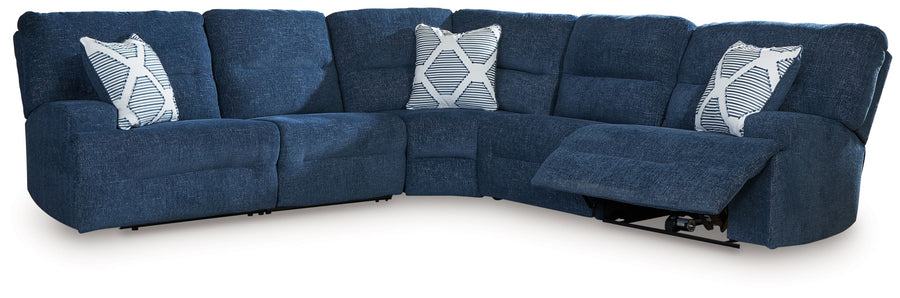 Acklen Place - 5-Piece Power Reclining Sectional - Navy by Ashley Furniture product image