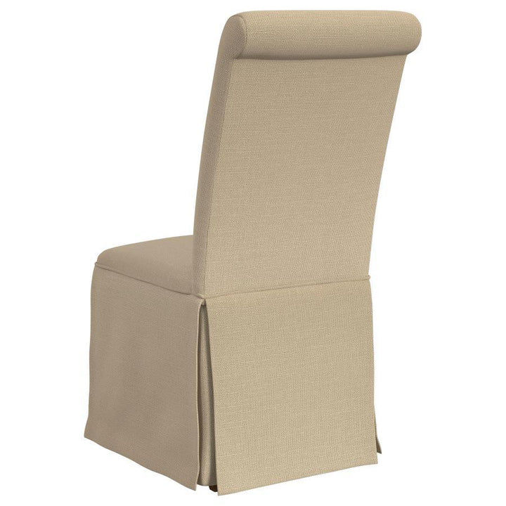Shawna - Upholstered Skirted Dining Chair  - Khaki