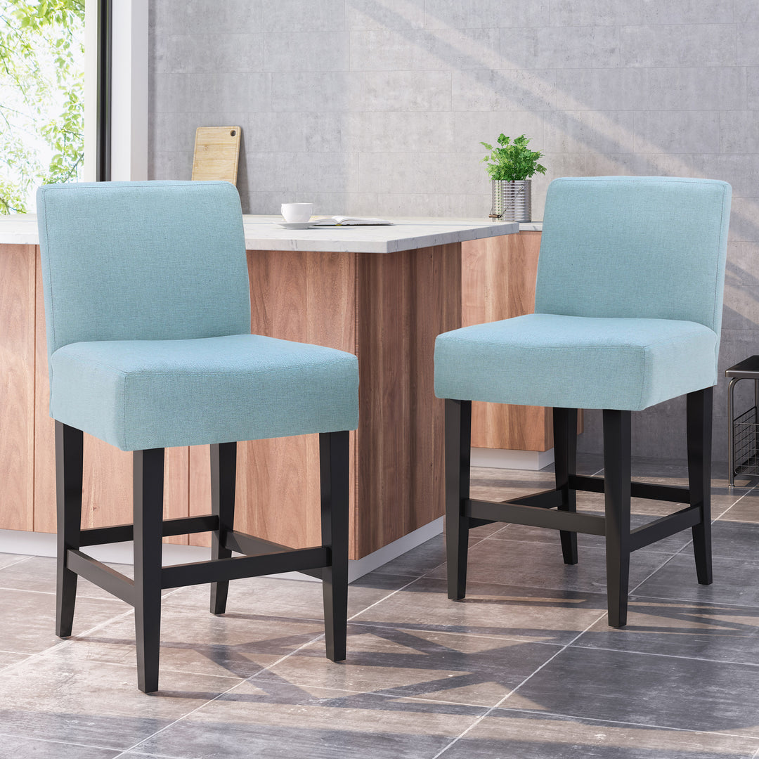 Zuma Upholstered Counter Stool – Light Blue