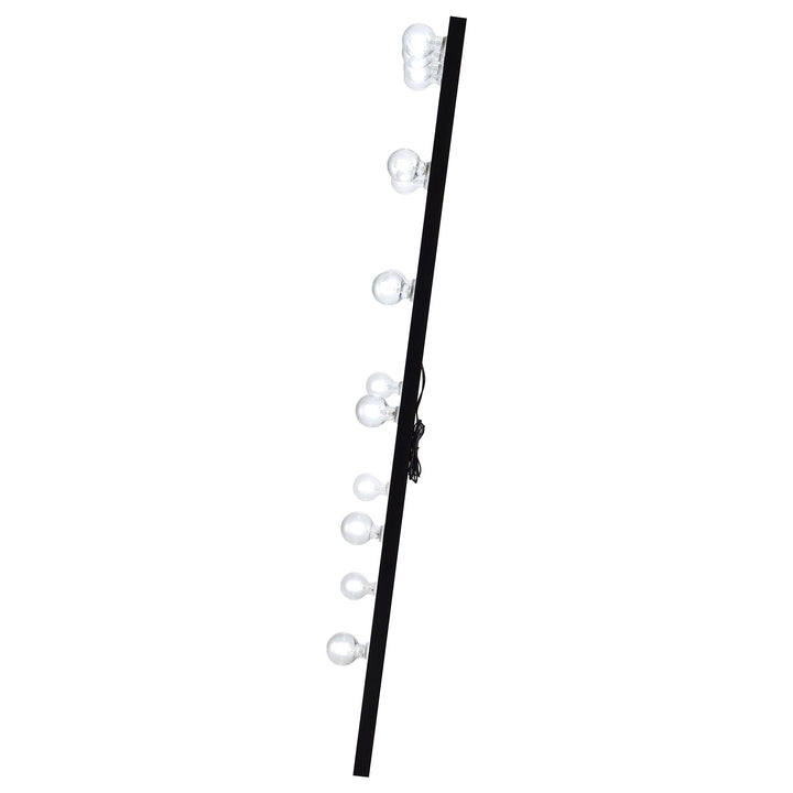 Coaster Furniture 969557 Zayan 32 x 71 Inch Floor Mirror LED Lighting Black Gloss