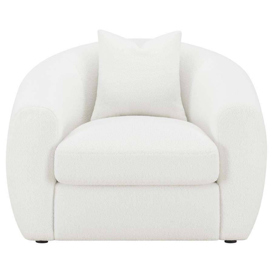 Isabella - 3 Piece Faux Sheepskin Upholstered Sofa Set - Natural
