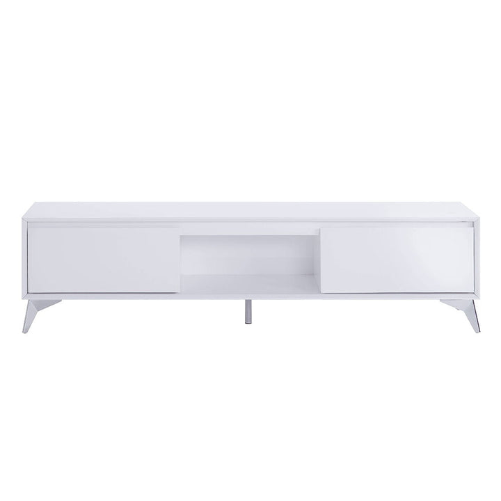 Raceloma - TV Stand - White & Chrome