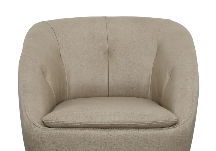 Wade Leather Swivel Chair in Shitake