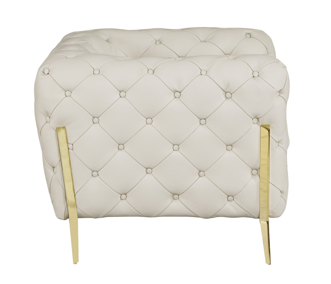 DivanItalia 970 Italian Leather Beige Sofa