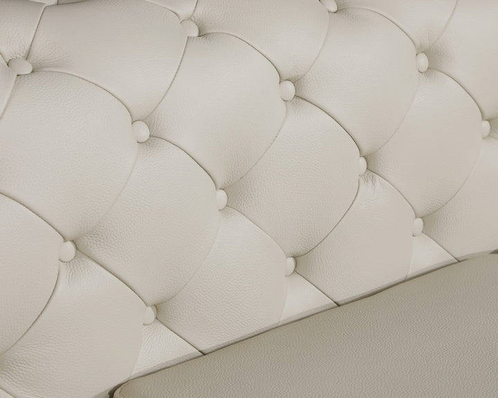 DivanItalia 970 Italian Leather Beige Chair