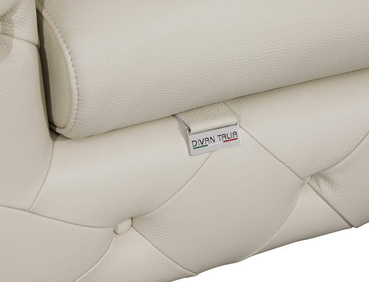 DivanItalia 970 Italian Leather Beige Chair