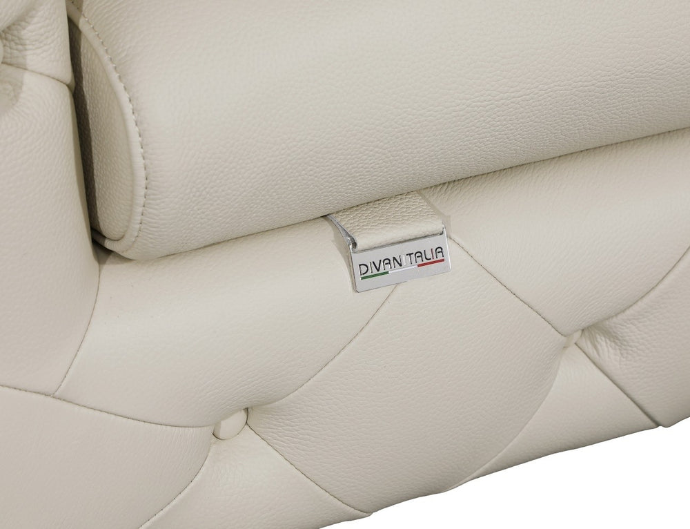 DivanItalia 970 Italian Leather Beige Chair - alternate view 7