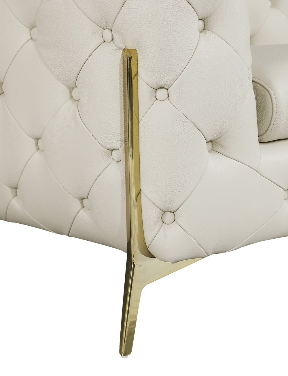 DivanItalia 970 Italian Leather Beige Chair - alternate view 5