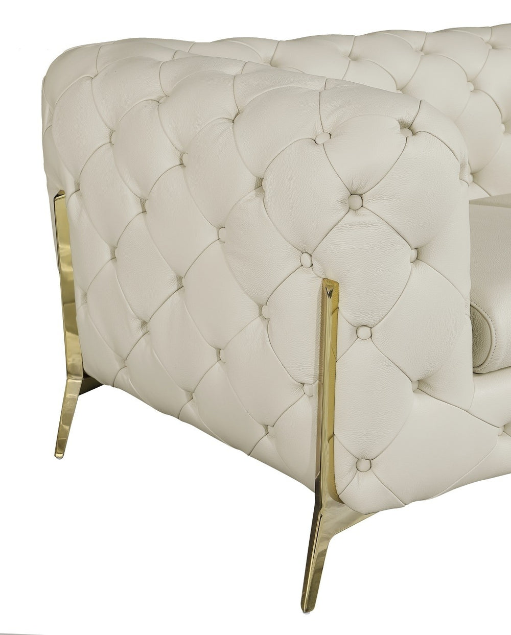 DivanItalia 970 Italian Leather Beige Chair - alternate view 4