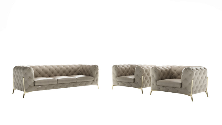 DivanItalia 970 Italian Leather Beige Sofa