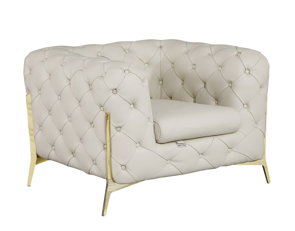 DivanItalia 970 Italian Leather Beige Sofa - alternate view 6
