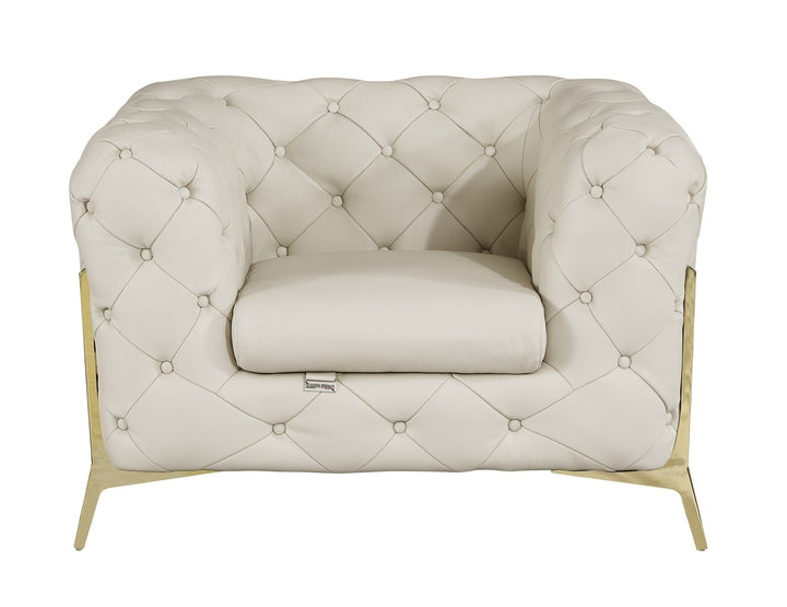DivanItalia 970 Italian Leather Beige Sofa
