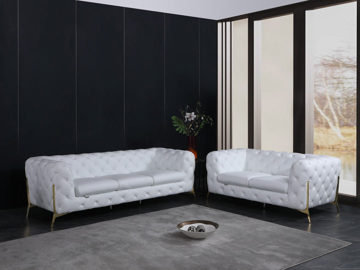 DivanItalia 970 Italian Leather White Sofa