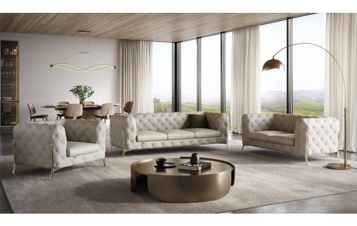 DivanItalia 970 Italian Leather Beige Chair