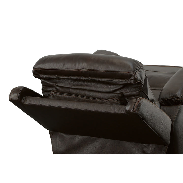 Jackson Leather Power Recliner with Power Headrest in Dark Brown