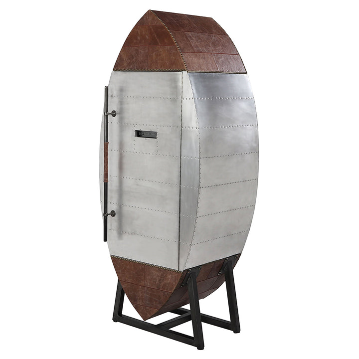 Brancaster Wine Cooler - Retro Brown Top Grain Leather &amp; Aluminum