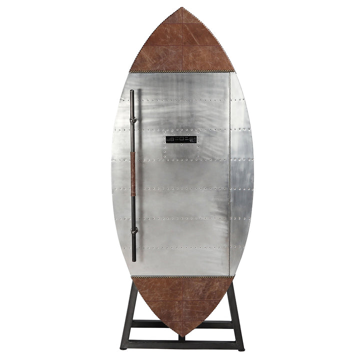 Brancaster Wine Cooler - Retro Brown Top Grain Leather &amp; Aluminum